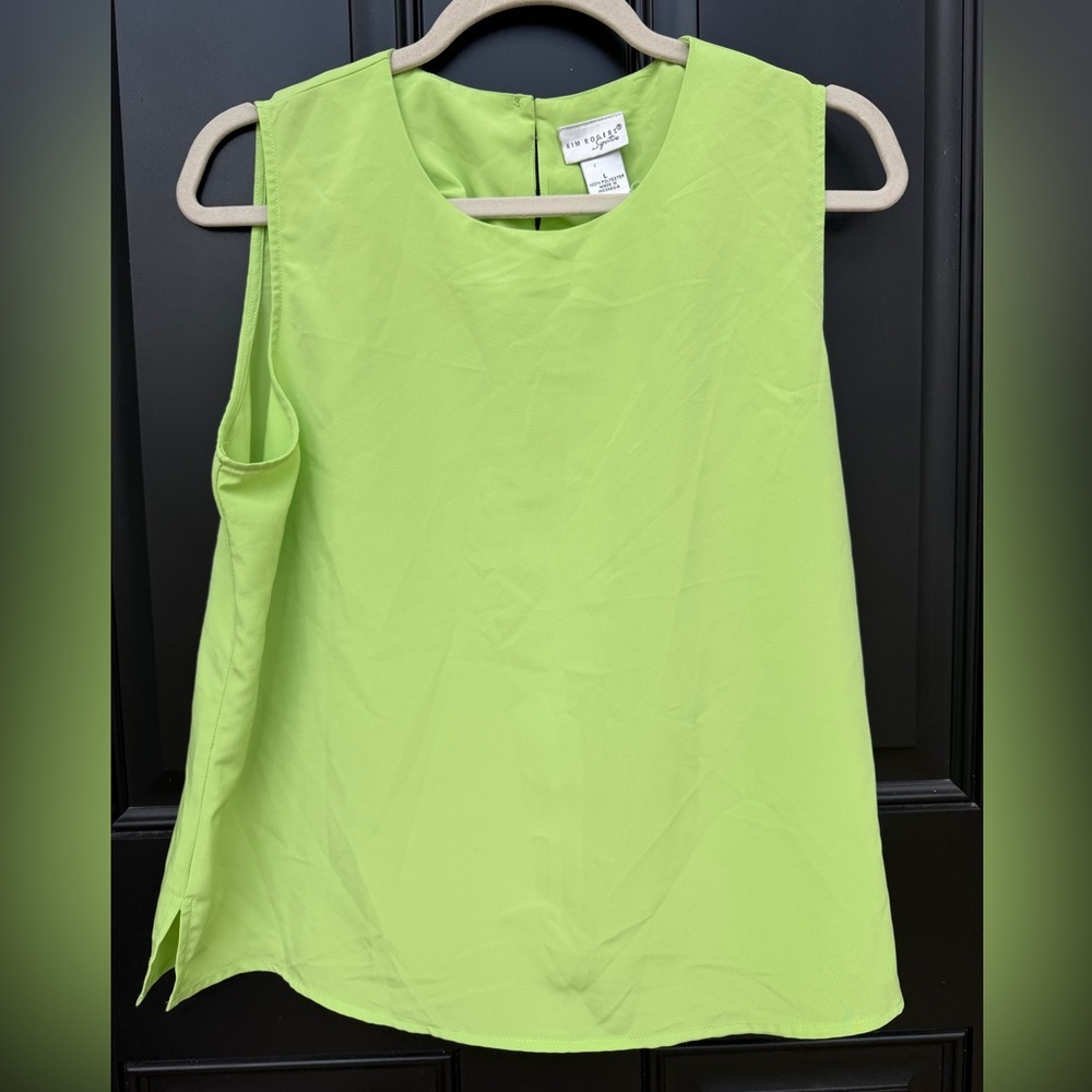 Bright Lime Green Sleeveless Shift Tank Women’s Large